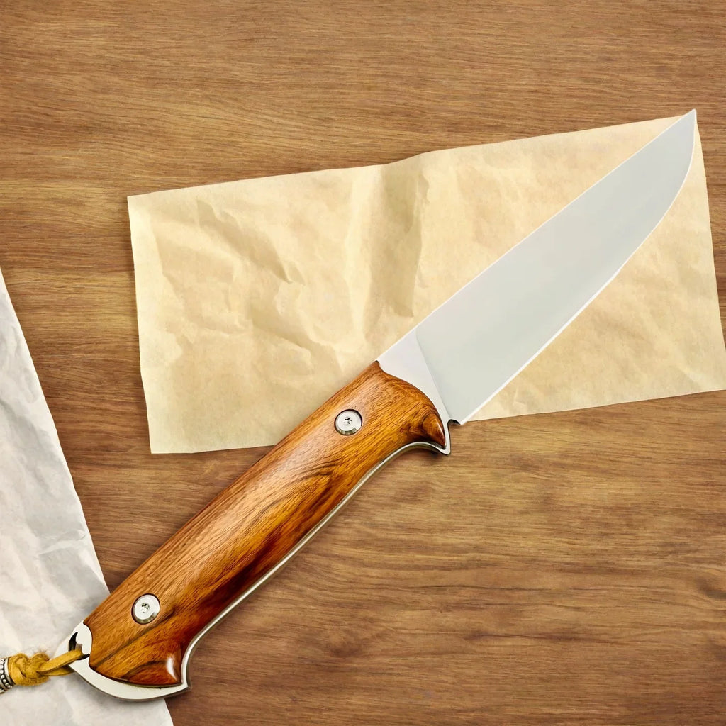 Desert Ironwood Knife – 14C28N Steel 61 HRC + Leather Sheath