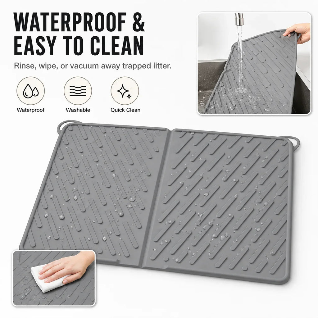 Extra Large Silicone Cat Litter Mat – Foldable & Waterproof