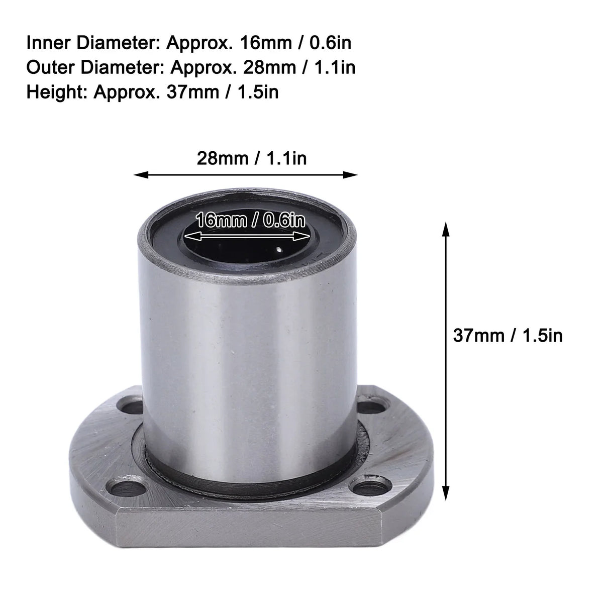 Oval Flange Linear Ball Bearing CNC Motion Axes Inner Diameter LMH16UU