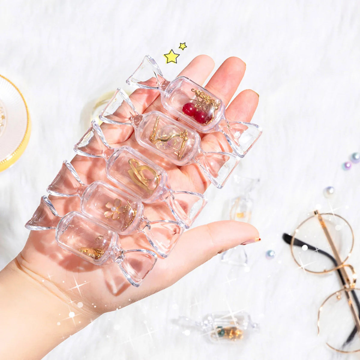 Candy Shape Transparent Jewelry & Earring Storage Box