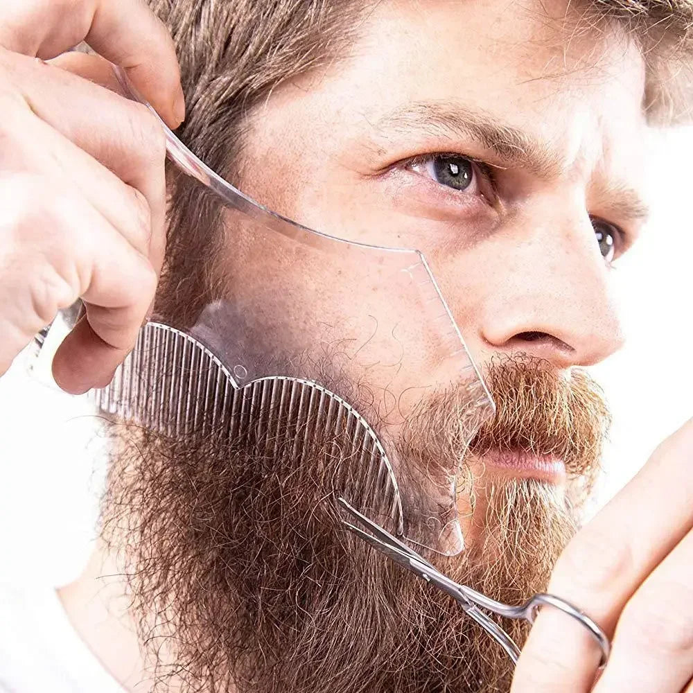 Beard Shaping Tool & Stencil with Full-Size Comb for Men