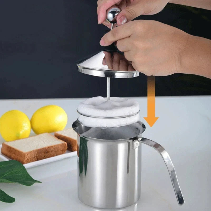 KEMORELA 400ml Stainless Steel Milk Frother & Foam Maker