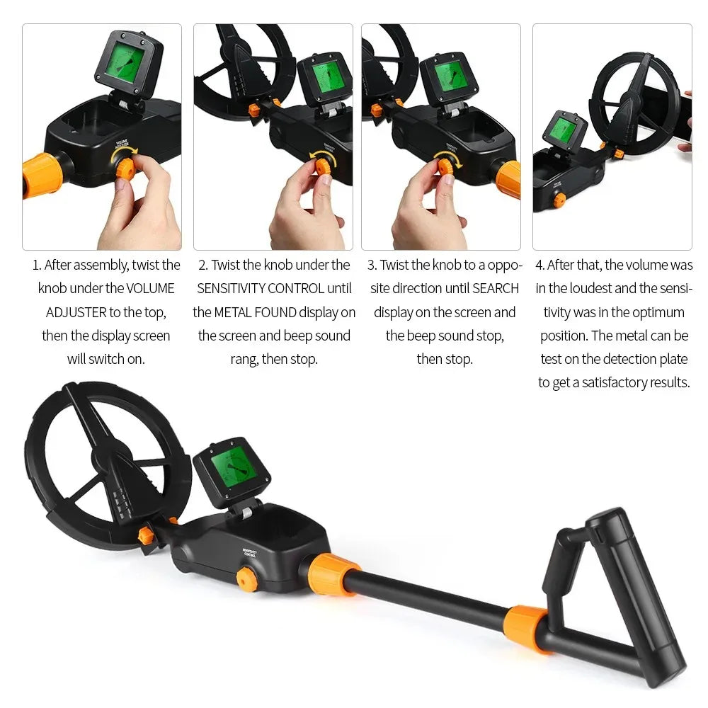 Kids Outdoor Educational Toy 7 4 Waterproof Metal Detector Gold