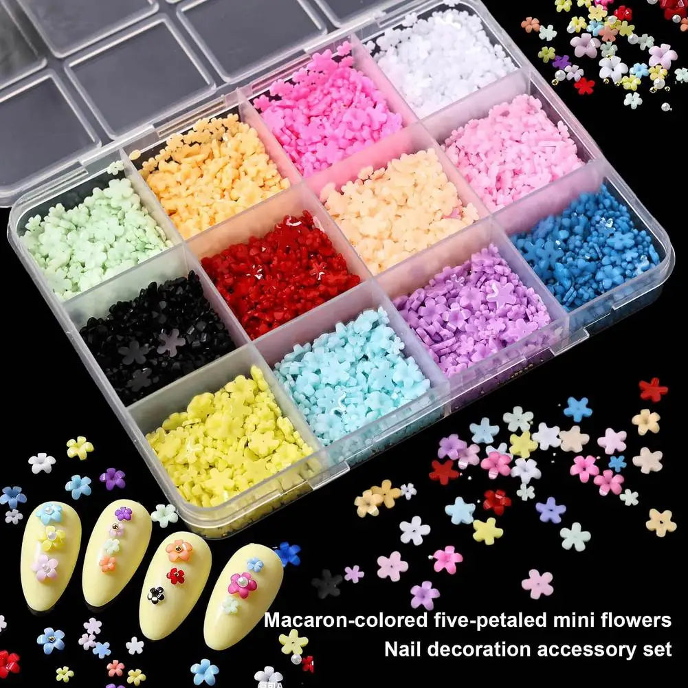3D Acrylic Flower Nail Charms – DIY Floral Nail Art Decor Set