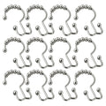 12-Pack Double-Sided Stainless Steel Shower Curtain Hooks & Rings