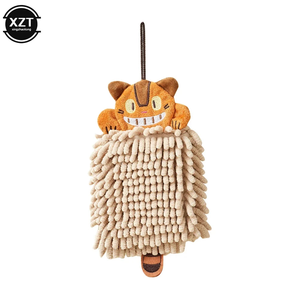 Cartoon Cat Chenille Hand Towel – Soft, Absorbent & Quick-Dry
