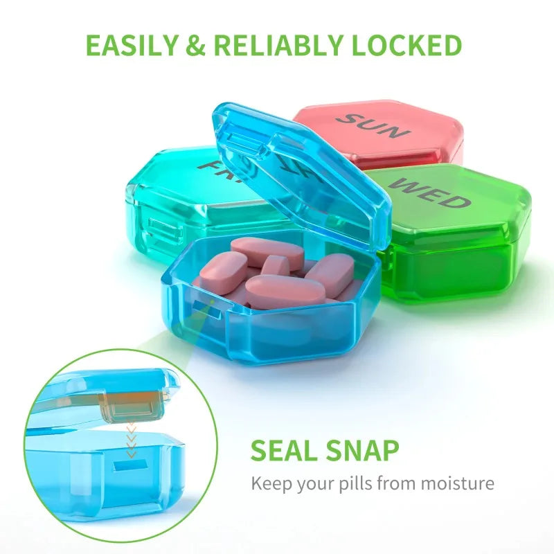 Weekly Pill Organizer 7 Day Small Box Portable Travel Container Daily