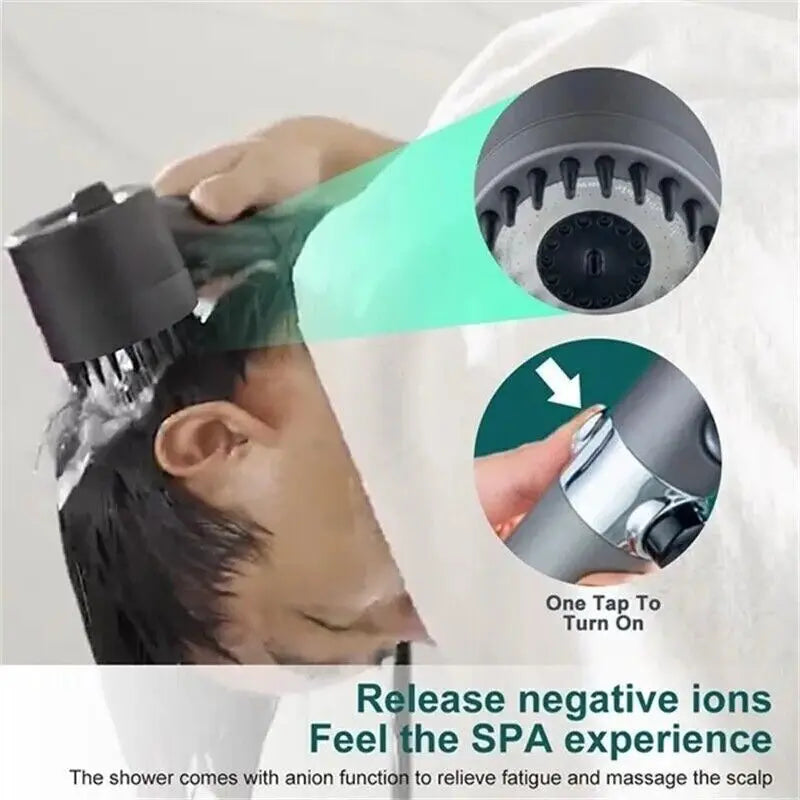 3-Mode High Pressure Handheld Shower Head with Temp Display