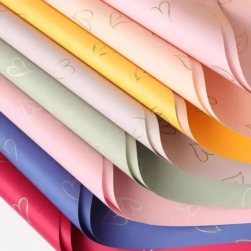 Waterproof Heart Pattern Bouquet Wrapping Paper Decorative Flower