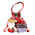Christmas Santa Sack Cloth Gift Bag with Handle | Holiday Candy Bag