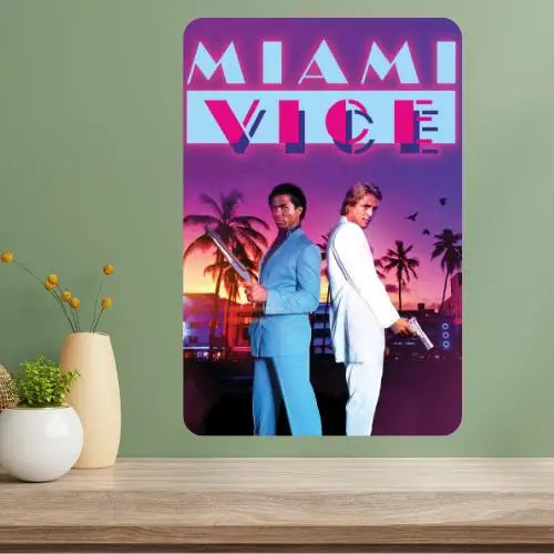 Miami Vice Metal TV Show Poster Sign – Retro Aluminum Wall Art