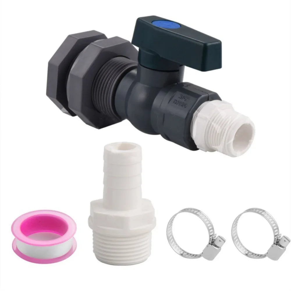 PVC Rain Barrel Spigot Kit – 3/4" Drain Adapter with Seal