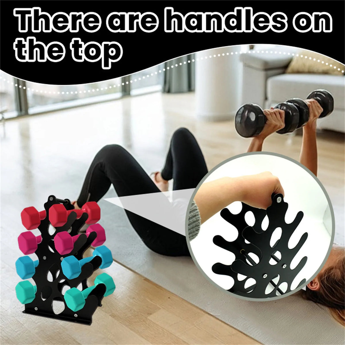 3-Tier Dumbbell Rack Stand – Compact Home Gym Storage