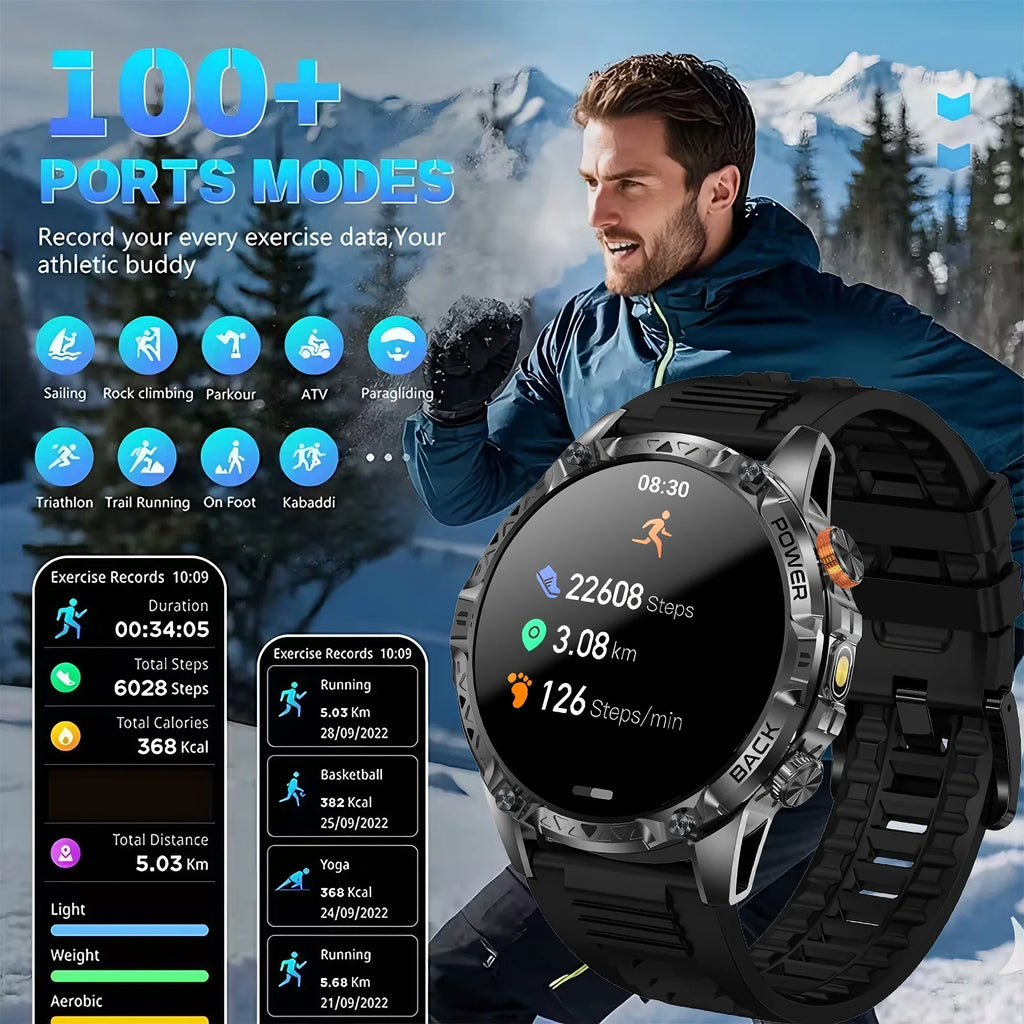 DAORKOW YK16 Smart Watch – 1000mAh, 100+ Sports & BT Calls