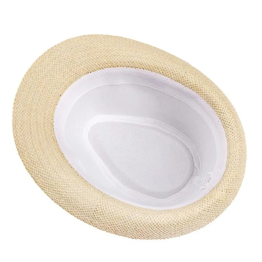 Kids Wide Brim Straw Sun Hat | Panama Beach Hat for Boys & Girls