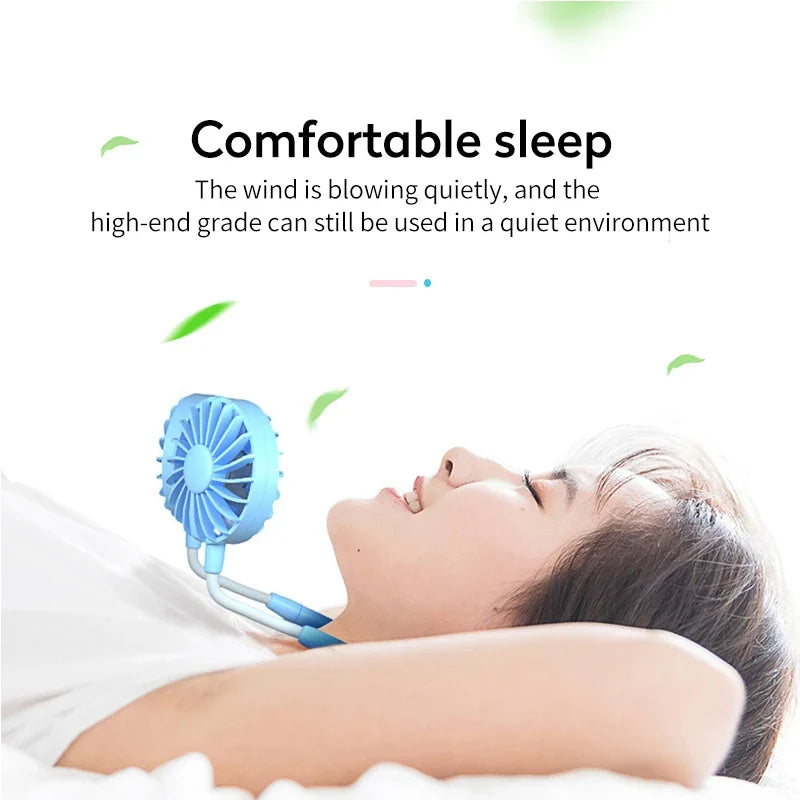 Hands-Free Neck Fan | 3-Speed Rechargeable USB Cooling Fan