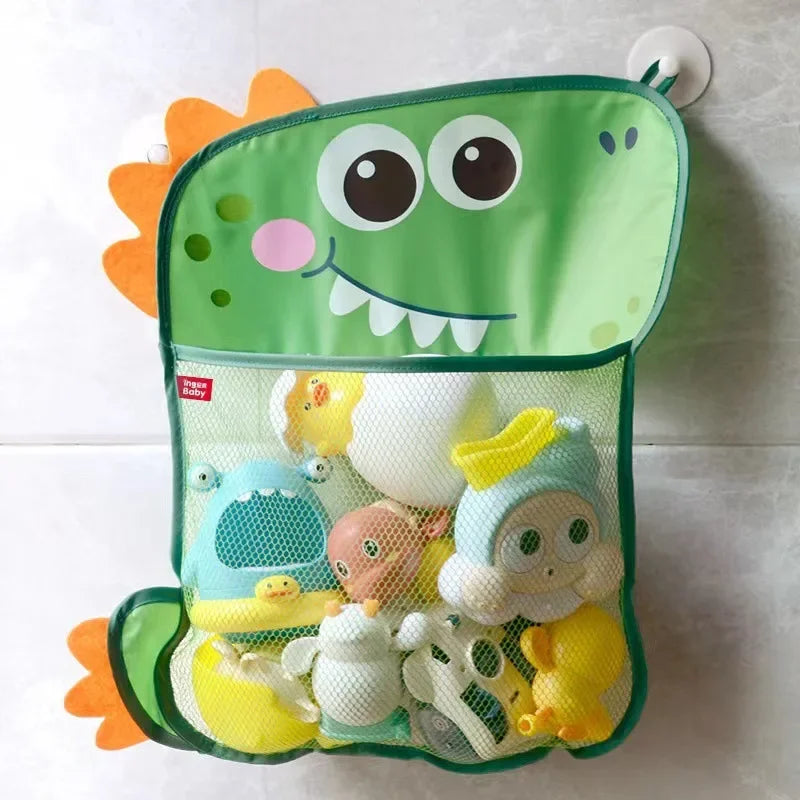Suction Cup Bath Toy Storage Bag Mesh Hanging Organizer Bathtub