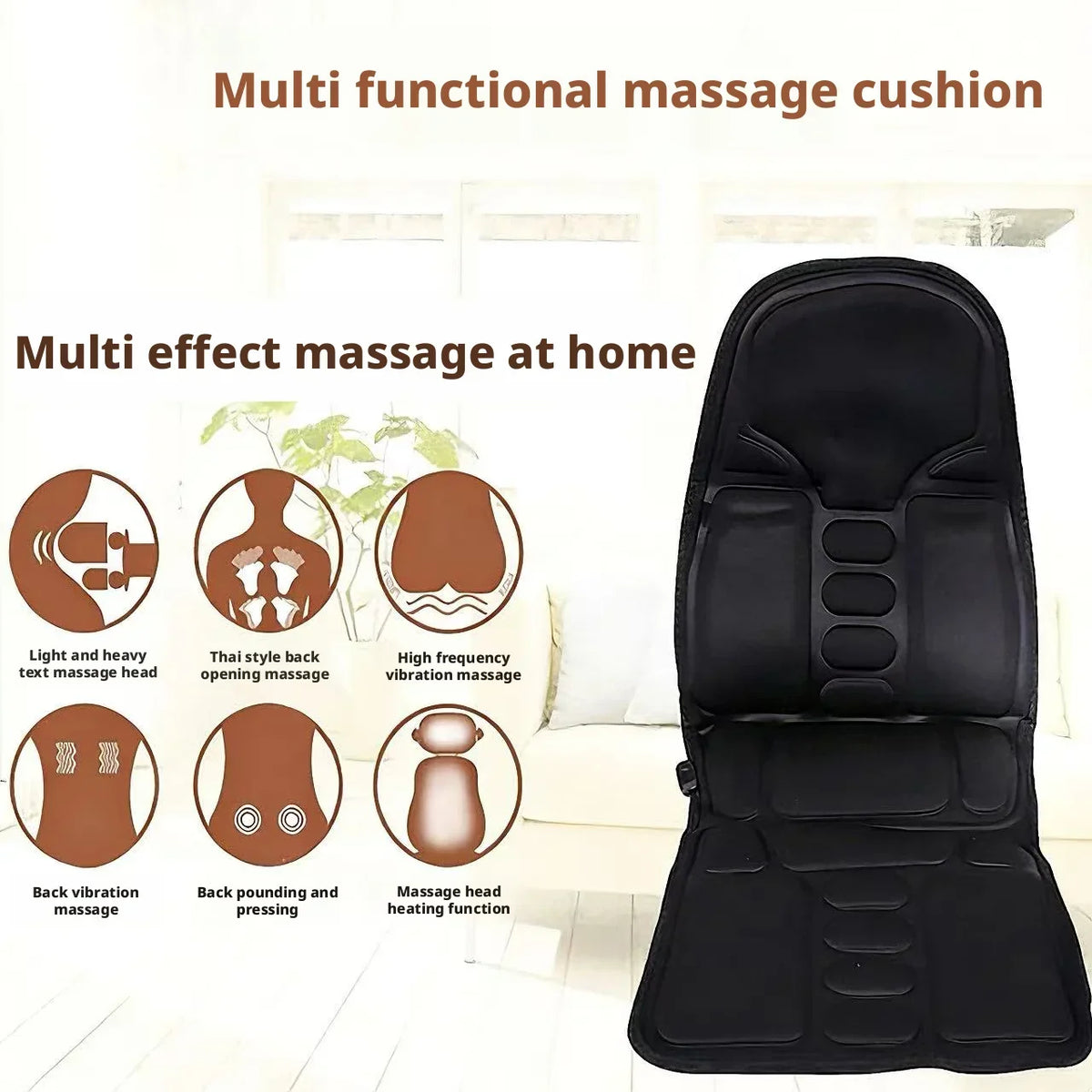 Heating Massage Cushion | Full-Body Car & Home Seat Massager