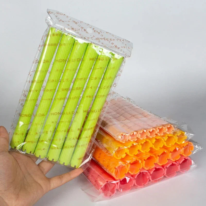 DIY Heatless Lengthened Hair Roller Stick Perm Tools Hollow Design