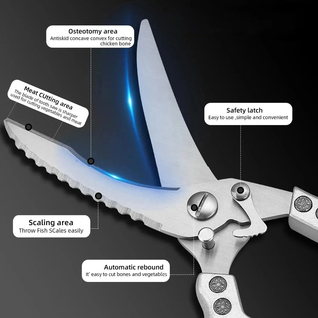 Professional Kitchen Shears – Stainless Steel Bone Scissors