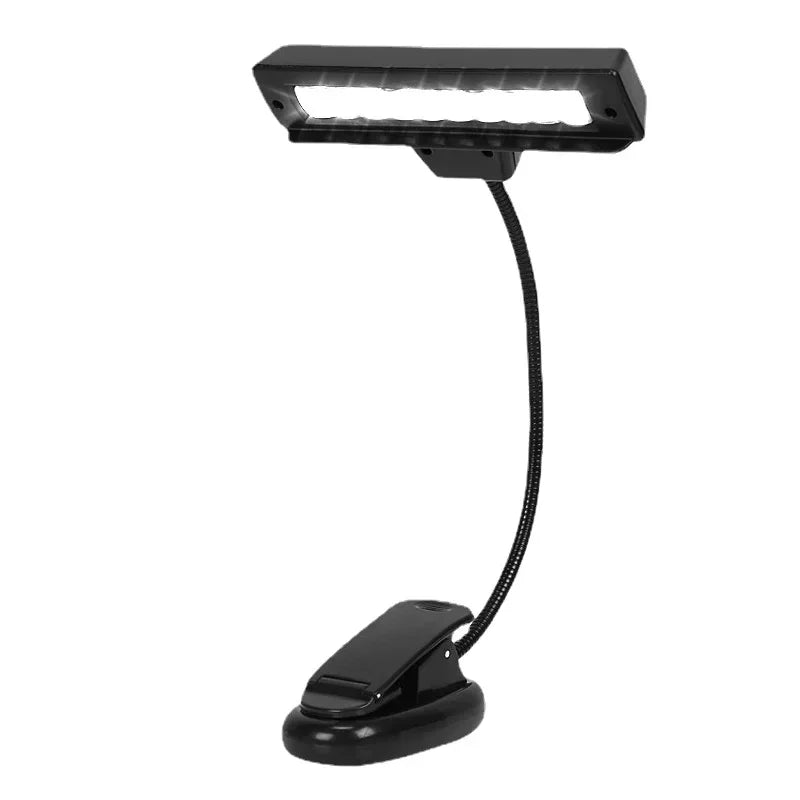 10 LED White Reading Orchestral Sheet Music Stand Light Lamp Battery