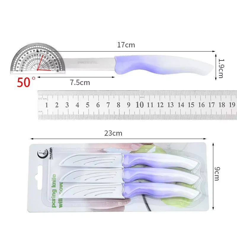 4-Piece Gradient Stainless Steel Paring Knife Set | Kitchen