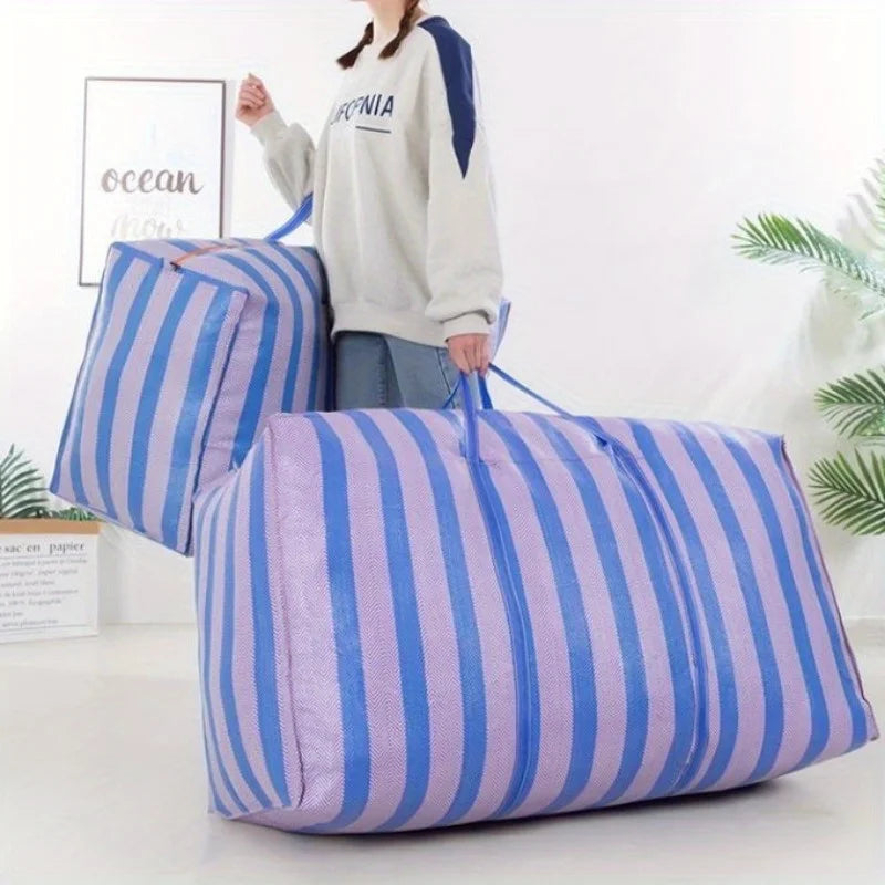 Large Capacity Car Travel Storage Bag Quilted Thickened Nylon Duffel