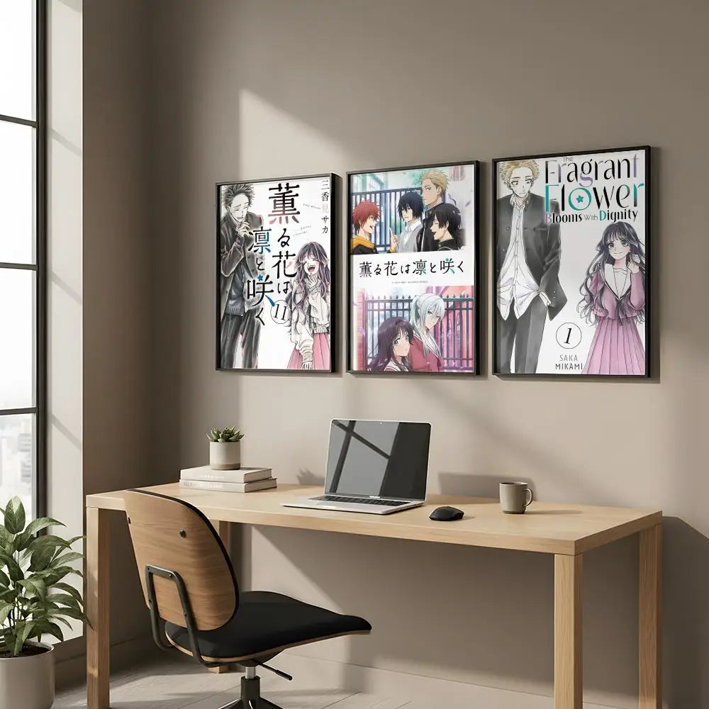 HD Art Poster Wall Sticker – Flower, Bloom & Anime Prints