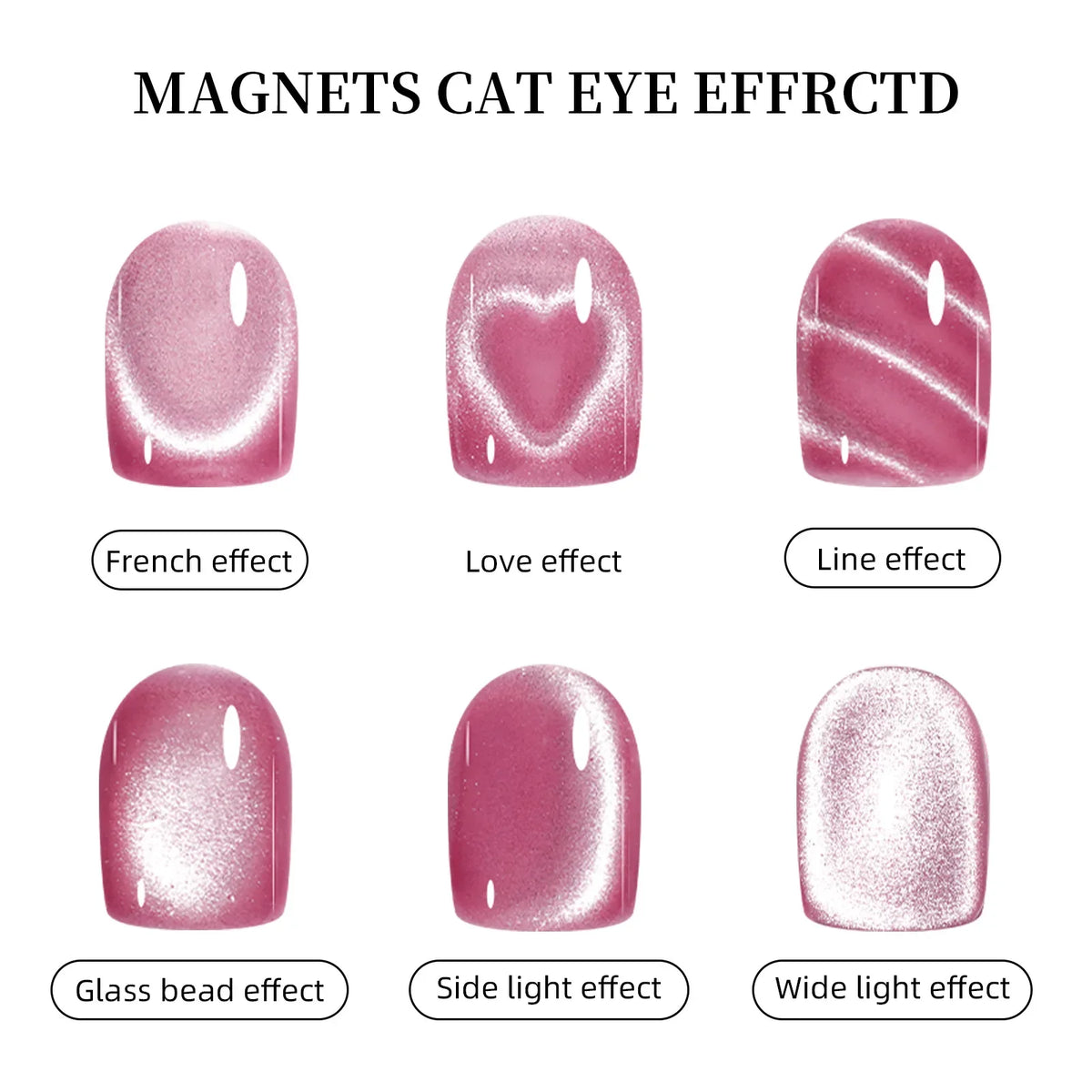 3IN1 Love-heart&snake Pattern Cat Eye Nail Magnet Pen French Water
