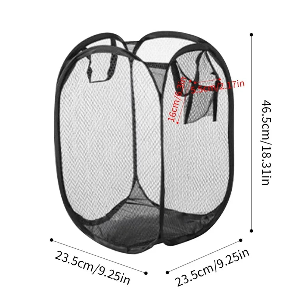 Portable Mesh Pop-Up Laundry Hamper | Collapsible Basket