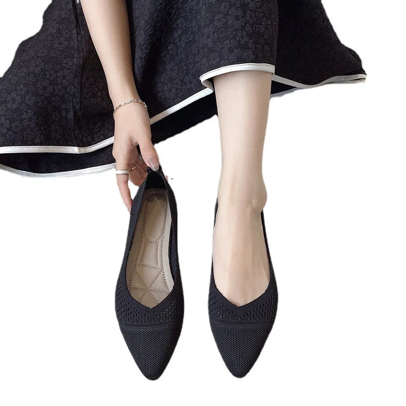 Women's Breathable Mesh Ballet Flats – Slip-On Comfort Loafers