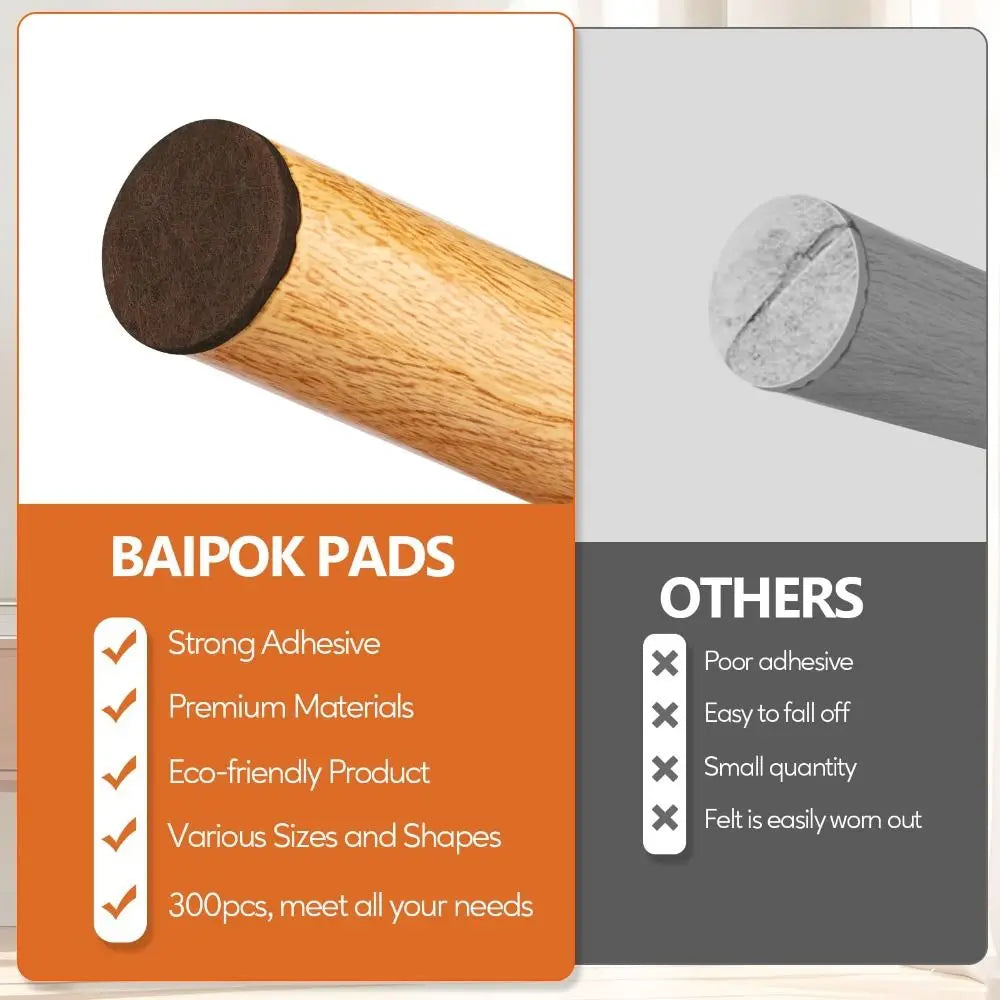 136 Self Adhesive Furniture Pads Anti Scratch Various Sizes Felt