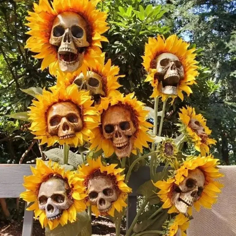 Halloween Horror Skull Sunflower Artificial Flower Gothic Festival