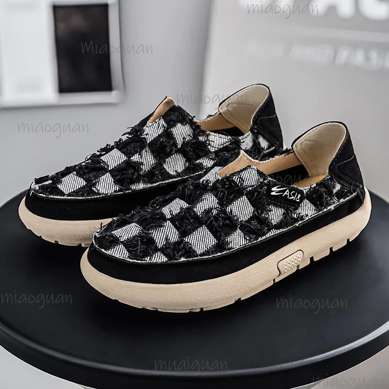 Men's Canvas Slip-On Loafers – Casual Espadrille Flat Shoes