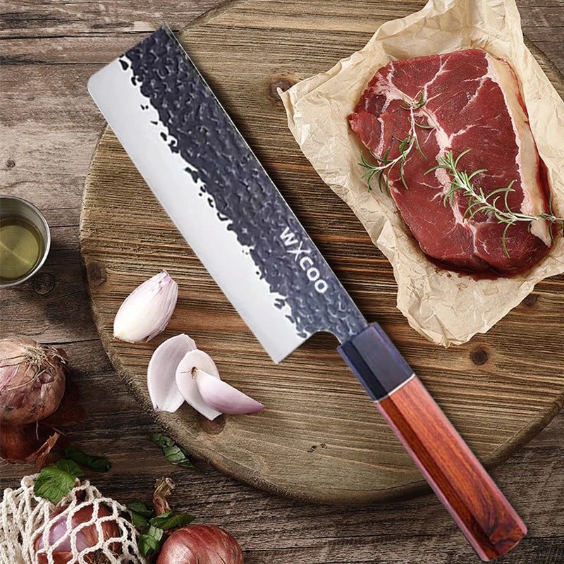 WXCOO Japanese Chef Knife – Forged Stainless Steel Santoku Set