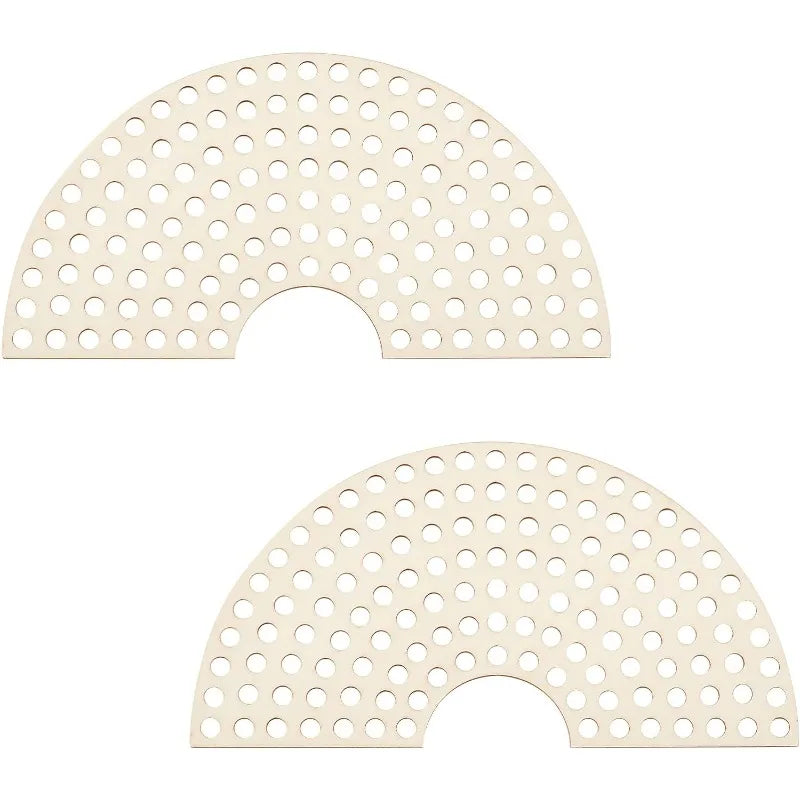 2-Pc Sector Wooden Basket Base | Crochet Bag Bottom 8mm Holes