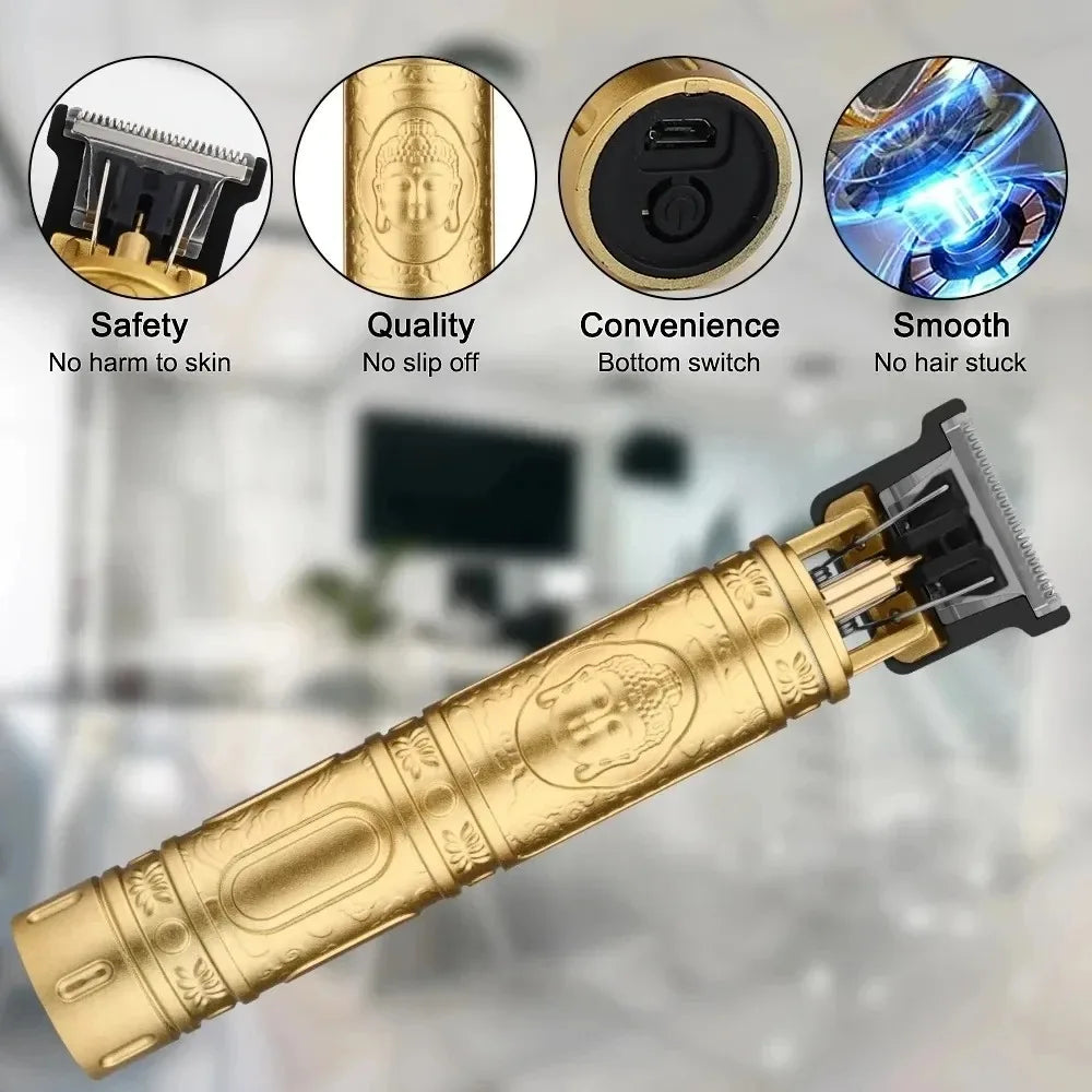 USB Fast Charging Hair Cutting Vintage T9 Professional Carving
