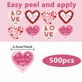 Waterproof Heart Stickers Self-Adhesive Seal Labels for Crafts