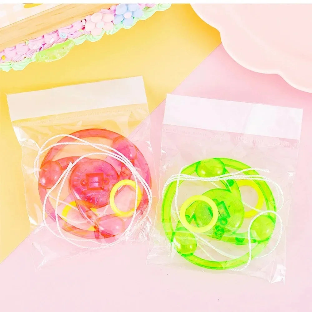10 Fun Hand Pulled LED Light Up Glowing Flywheel Unique Party Small