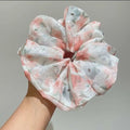Extra Large Mesh Flower Scrunchie Hair Tie for Women