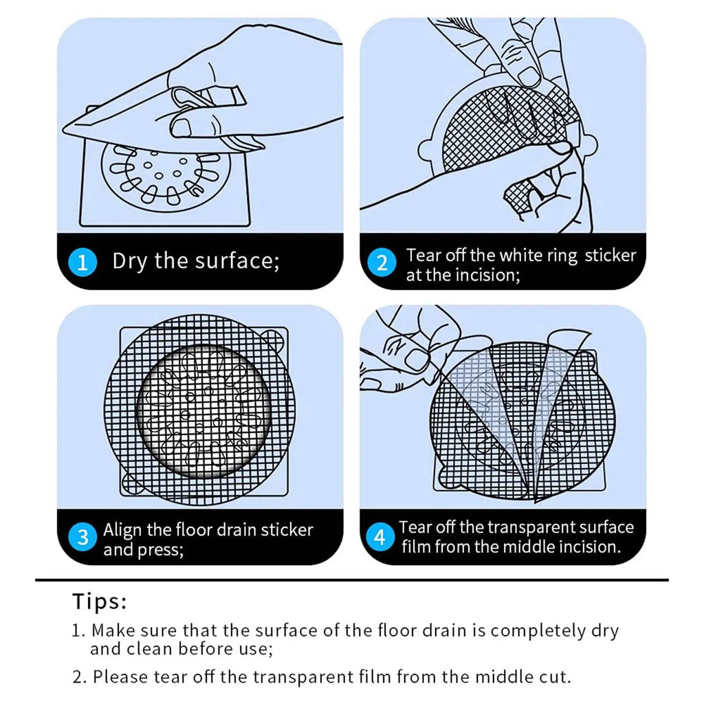 A36T- Disposable Shower Drain Hair Catcher Cover Showers Bathtubs