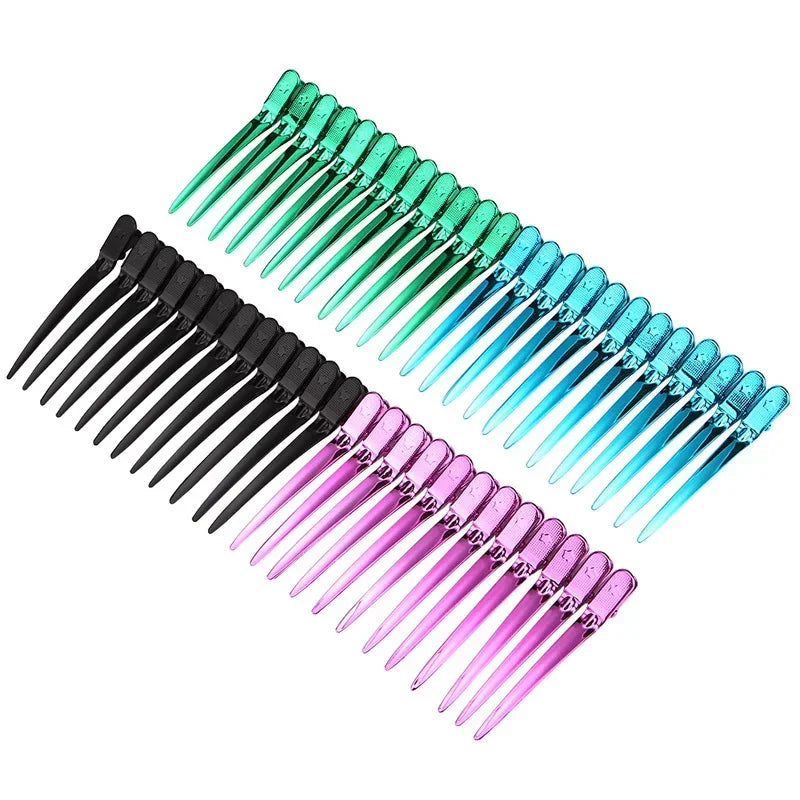 12-Piece Duck Mouth Hair Sectioning Clips | Metal Styling Clamps