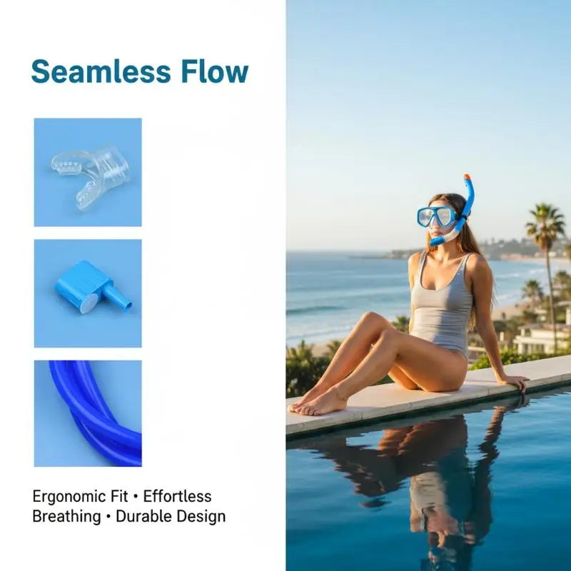 Foldable Silicone Dry Snorkel Tube for Diving & Swimming