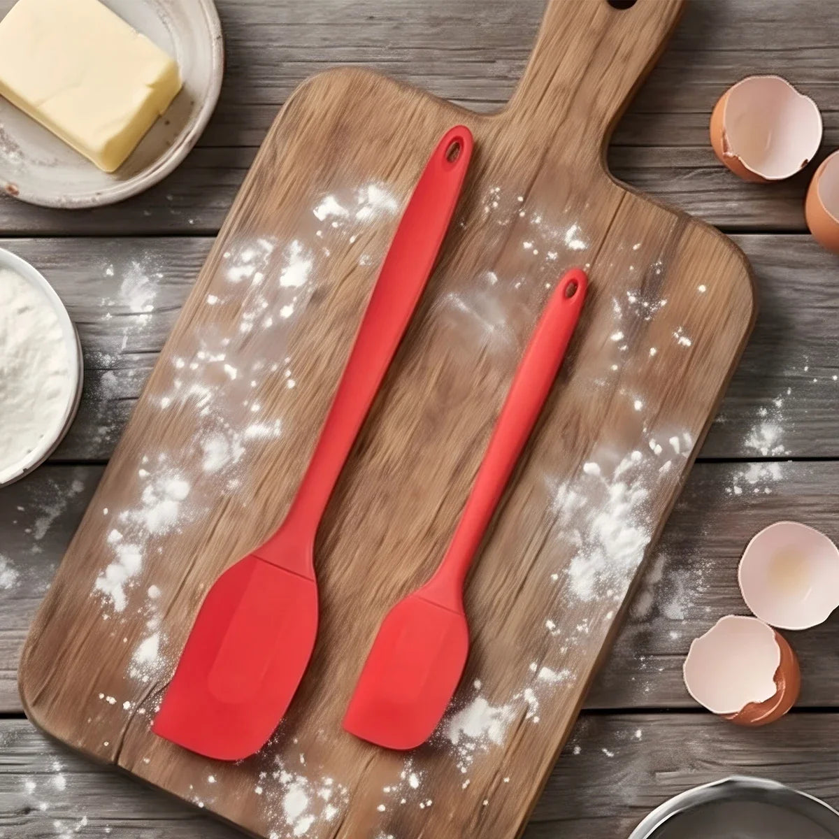 2-Piece Silicone Spatula Set – Heat-Resistant Baking & Pastry Tool