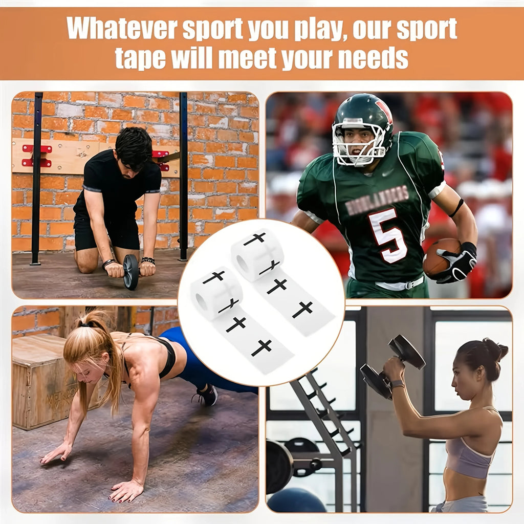 2pcs "+" Sports Wristbands | White Athletic Tape for Gym & Sports