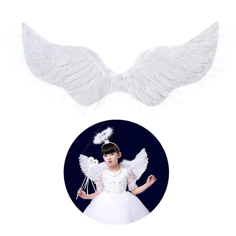 Kids White Angel Feather Wings – Swallow Costume for Halloween