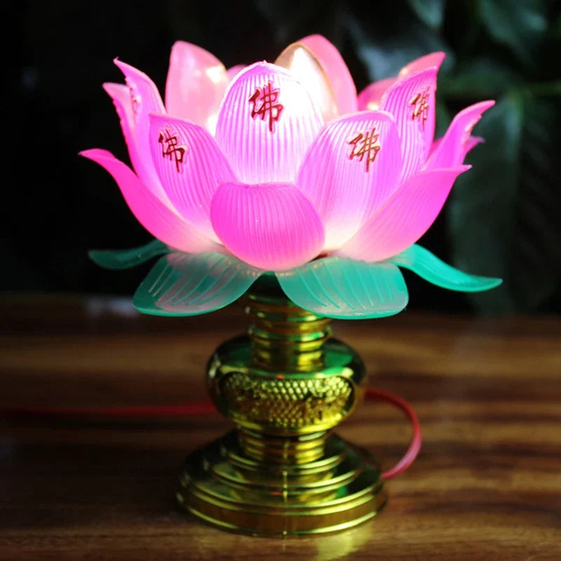 Buddhist Lotus Flower Lamp – Temple & Meditation Décor