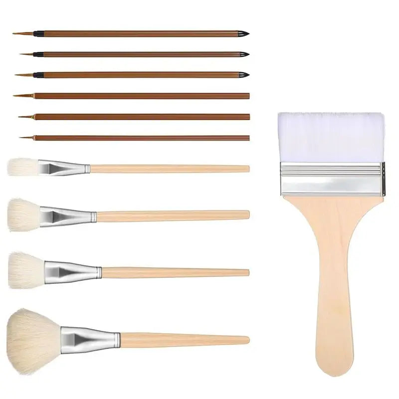 A36T- Brushes Glazing Wooden Pottery Glaze Acrylic Art Painting