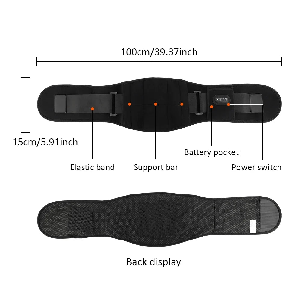 Hailicare Heated Back Massager Belt | Vibration Lumbar Support