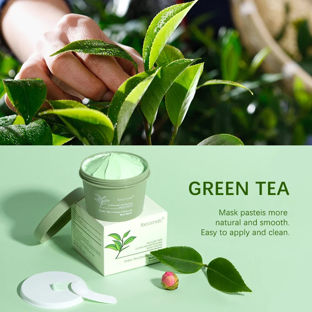Green Tea Mud Clay Face Mask – Deep Cleansing & Pore Care 100g